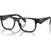 Prada 53mm Rectangle Optical Glasses In Brown