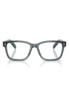Prada 53mm Rectangular Optical Glasses In Blue