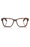 Prada 53mm Rectangular Optical Glasses In Havana