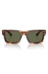 Prada 53mm Rectangular Polarized Sunglasses In Rosso