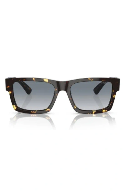Prada 53mm Rectangular Polarized Sunglasses In Grey Flash