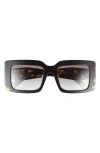 Prada 53mm Rectangular Sunglasses In Brown