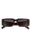 Prada 53mm Rectangular Sunglasses In Abstract Orange/dark Grey