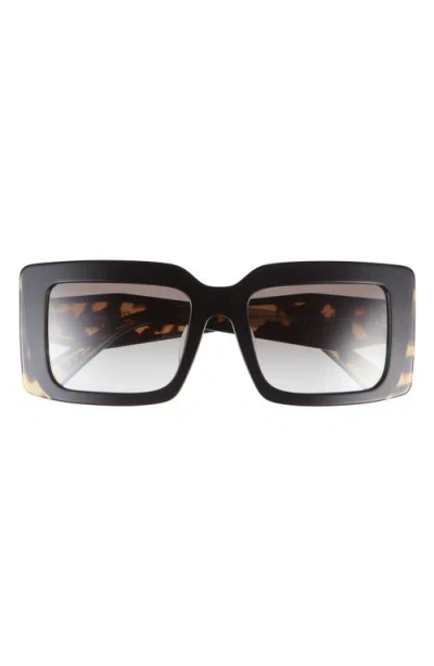 Prada 53mm Rectangular Sunglasses In Black