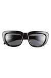 Prada 53mm Rectangular Sunglasses In Black