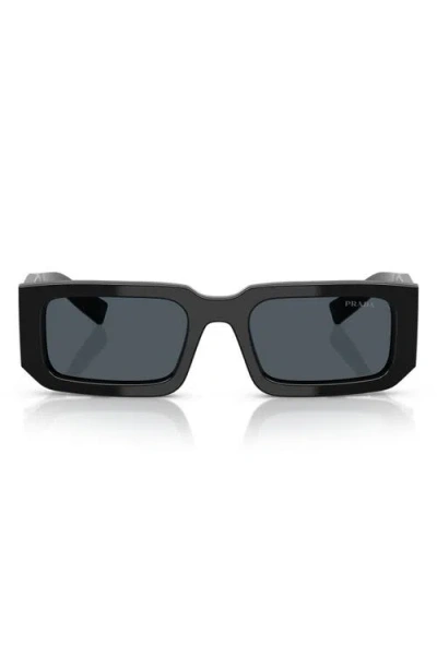 Prada 53mm Rectangular Sunglasses In Black Grey