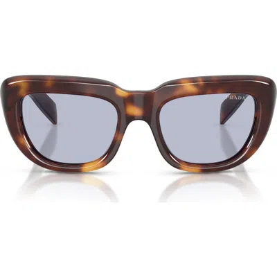 Prada 53mm Rectangular Sunglasses In Metallic