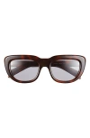 Prada 53mm Rectangular Sunglasses In Red