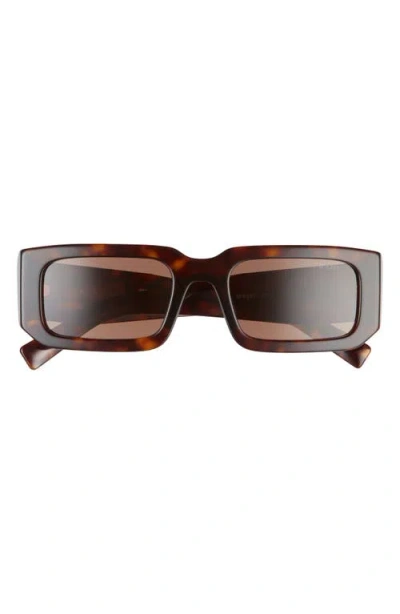 Prada 53mm Rectangular Sunglasses In Brown