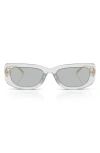 Prada 53mm Rectangular Sunglasses In Transparent Grey