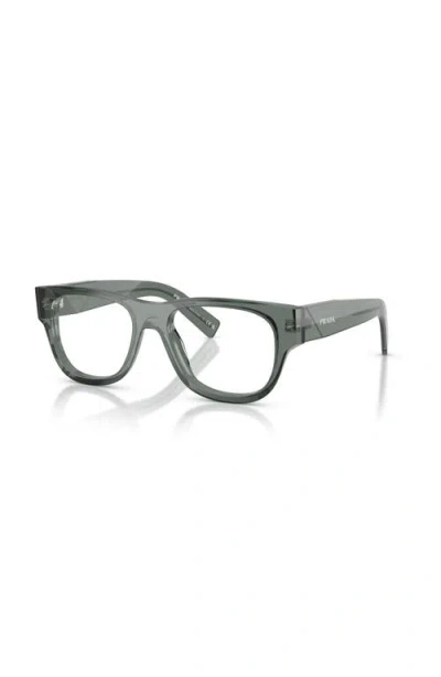 Prada 53mm Square Optical Glasses In Gray