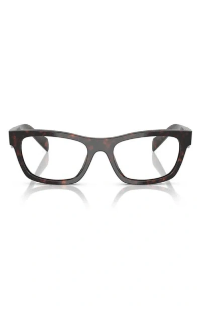 Prada 54mm Butterfly Optical Glasses In Brown Tortoise