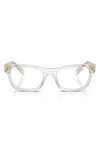 Prada 54mm Butterfly Optical Glasses In Transparent Grey