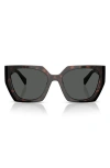 Prada 54mm Geometric Sunglasses In Brown