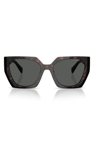 Prada 54mm Geometric Sunglasses In Brown