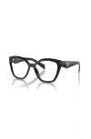 Prada 54mm Irregular Optical Glasses In Black