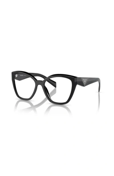 Prada 54mm Irregular Optical Glasses In Black