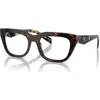 Prada 54mm Irregular Optical Glasses In Brown
