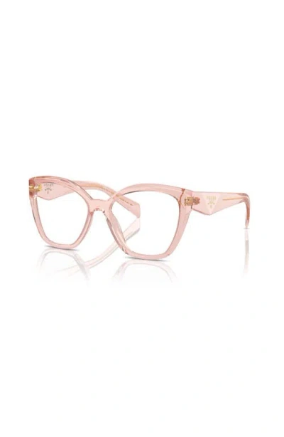 Prada 54mm Irregular Optical Glasses In Pink