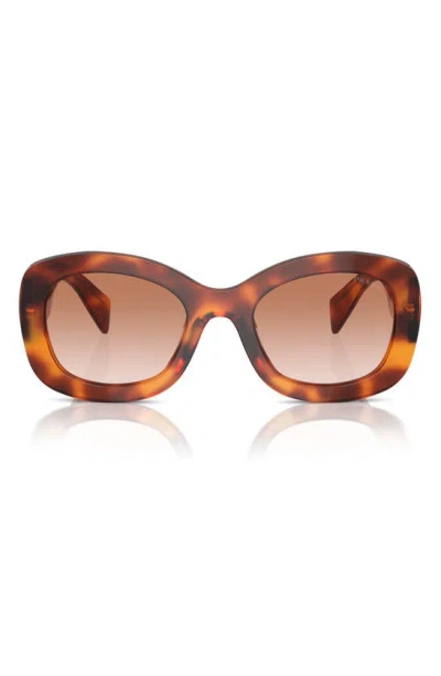 Prada 54mm Oval Gradient Sunglasses In Brown