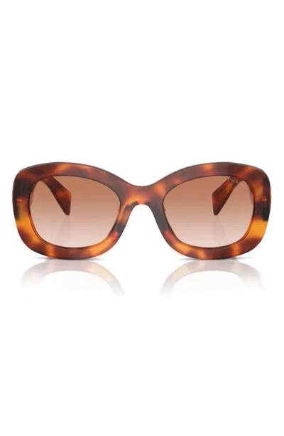 Prada 54mm Oval Gradient Sunglasses In Brown Grad