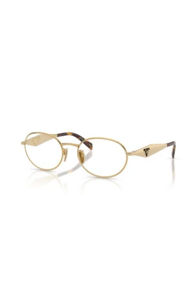 Prada 54mm Oval Optical Glasses In White