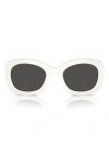 Prada 54mm Oval Polarized Sunglasses In Bone