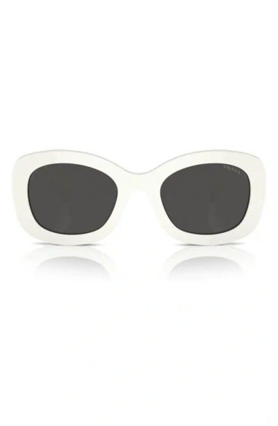 Prada 54mm Oval Polarized Sunglasses In Bone