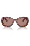 Prada 54mm Oval Polarized Sunglasses In Cognac Begonia/light Brown