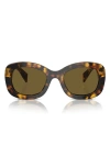 Prada 54mm Oval Polarized Sunglasses In Dark Brown