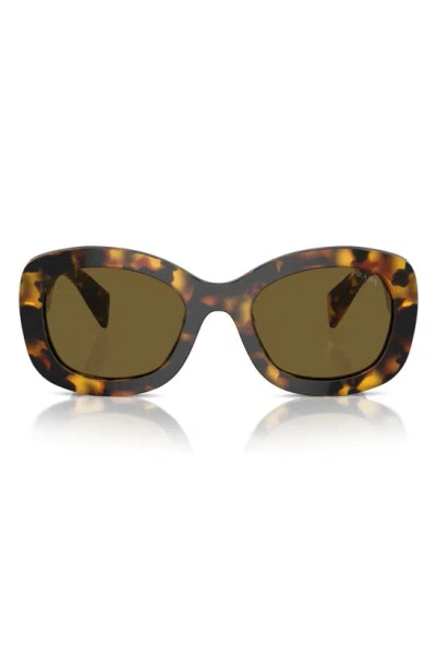 Prada 54mm Oval Polarized Sunglasses In Dark Brown