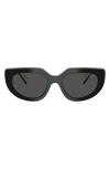 Prada 54mm Oval Sunglasses In Black