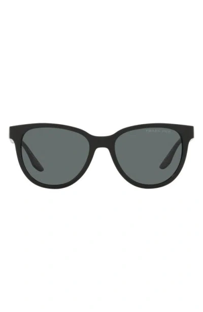 Prada 54mm Polarized Oval Sunglasses In Black