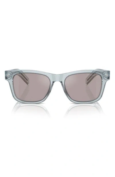 Prada 54mm Polarized Rectangular Sunglasses In Gray