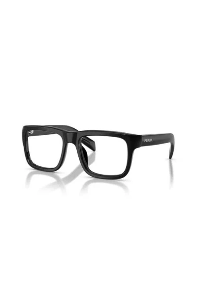Prada 54mm Rectangle Optical Glasses In Black