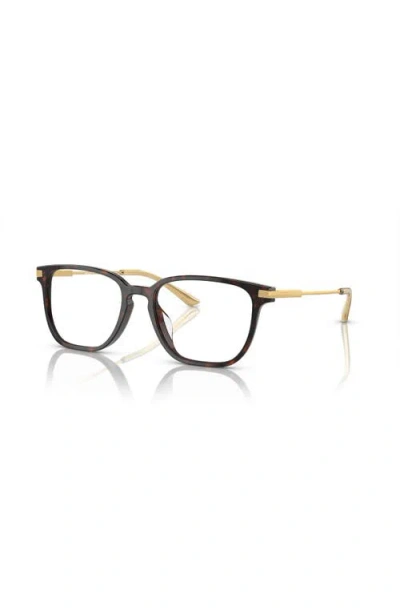 Prada 54mm Rectangle Optical Glasses In Brown
