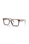 Prada 54mm Rectangle Optical Glasses In Brown