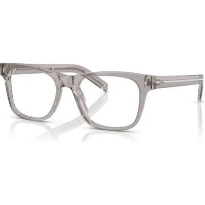 Prada 54mm Rectangle Optical Glasses In Gray