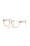 Prada 54mm Rectangle Optical Glasses In Metallic