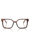 Prada 54mm Rectangular Optical Glasses In Brown