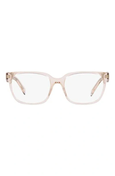 Prada 54mm Rectangular Optical Glasses In Brown