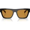 Prada 0pr C03s Rectangular Acetate Sunglasses In Black