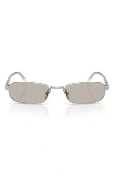 Prada 54mm Rectangular Sunglasses In 1bc30p54 Silver