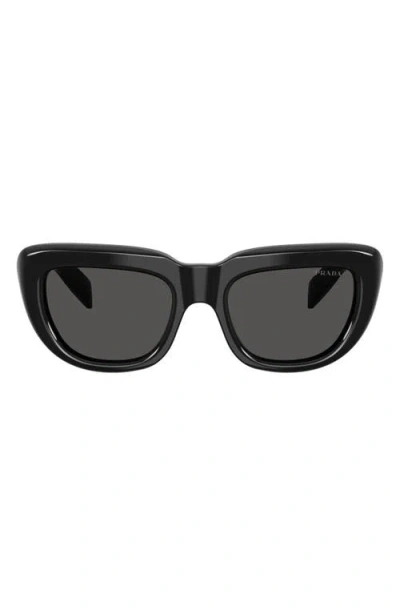 Prada 54mm Rectangular Sunglasses In Black