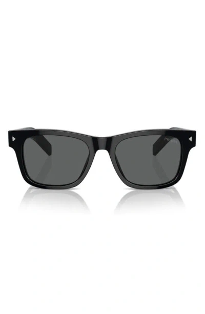 Prada 54mm Rectangular Sunglasses In Black