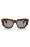 Prada 54mm Rectangular Sunglasses In Brown
