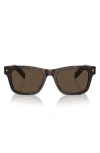 Prada 54mm Rectangular Sunglasses In Dark Brown