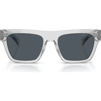 Prada 54mm Rectangular Sunglasses In Metallic