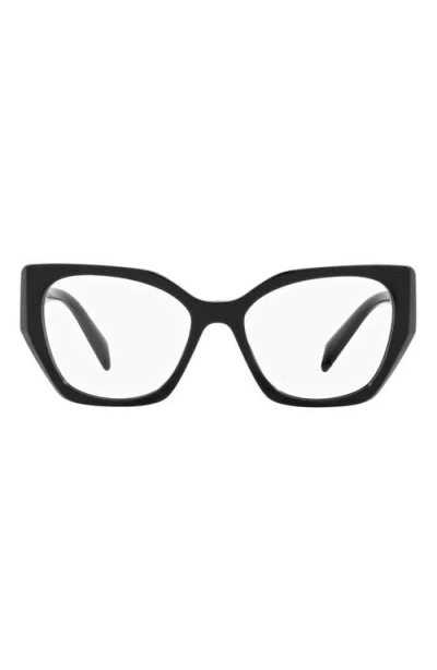 Prada 54mm Square Optical Glasses In Black