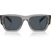 Prada 54mm Square Sunglasses In Transparent Grey